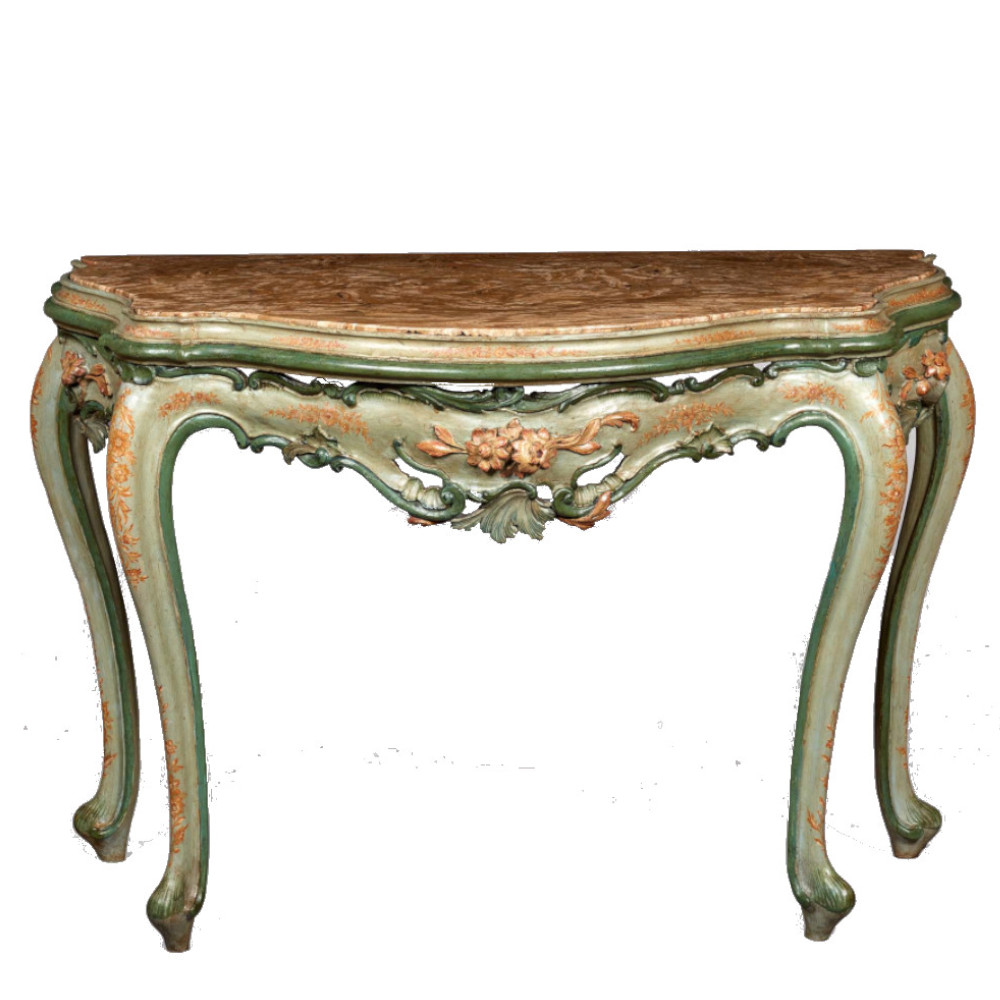 Console in legno laccato verde