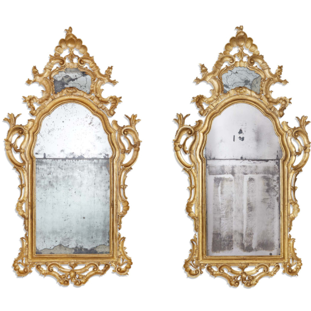 Coppia di specchiere dorate